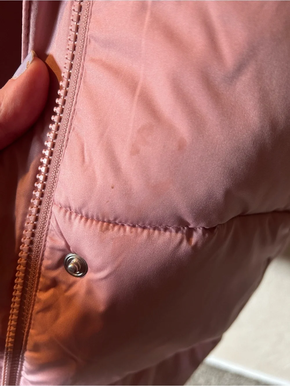 GAP Kids Dusty Pink Long Puffer Coat with Faux Fur Trim